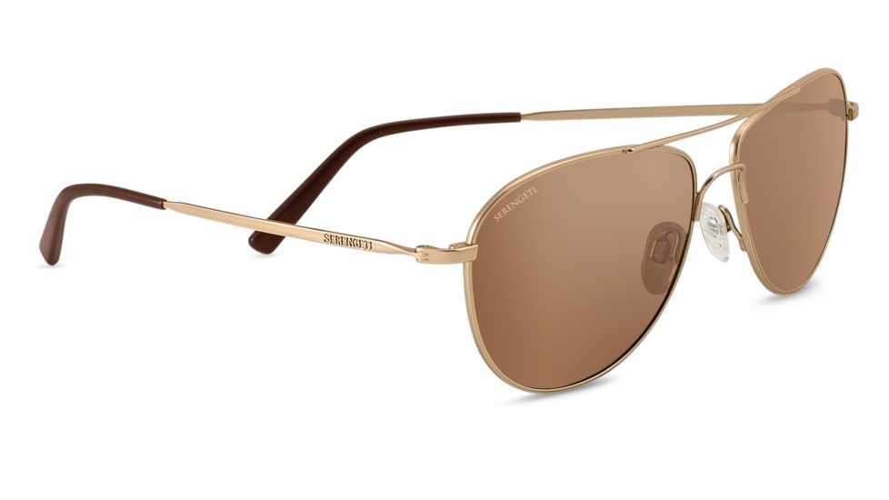 Serengeti Alghero Single Vision Prescription Sunglasses, Satin Soft Gold Frame 8315SV