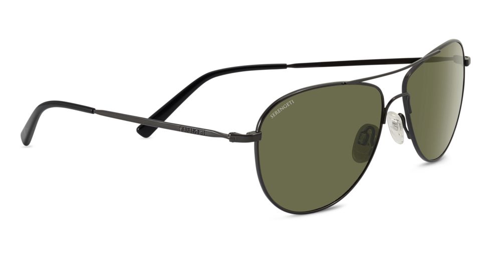 Serengeti Alghero Single Vision Prescription Sunglasses, Shiny Dark Gunmetal Frame 8313SV