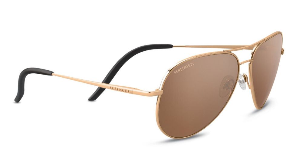 Serengeti Carrara Progressive Prescription Sunglasses, Shiny Bold Gold Frame, Polarized, Photochromic, 8546PR