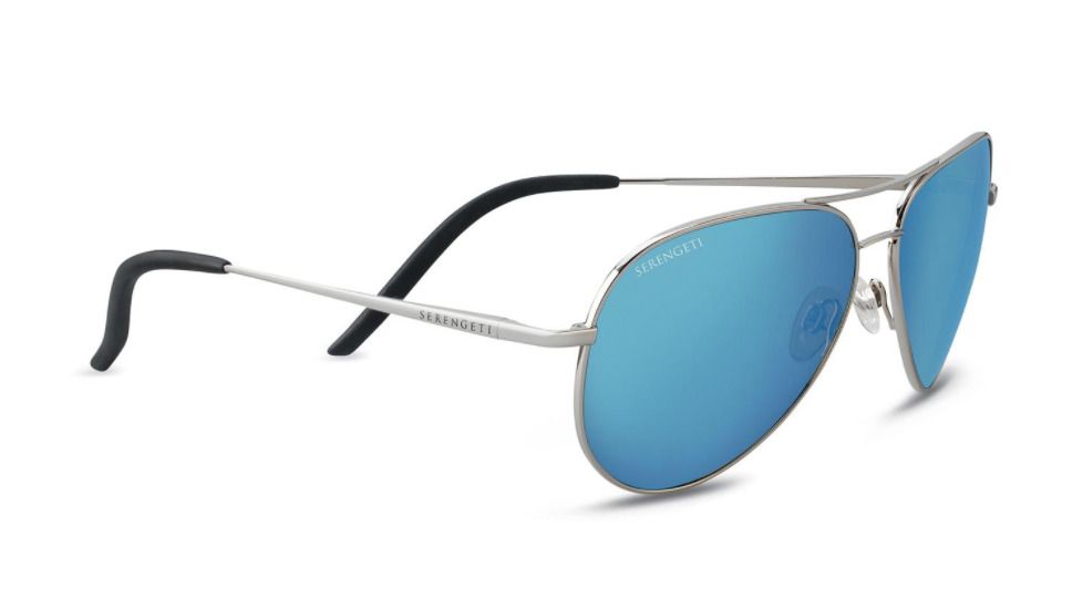 Serengeti Carrara Progressive Prescription Sunglasses, Shiny Silver Frame, Polarized, Photochromic, 8547PR