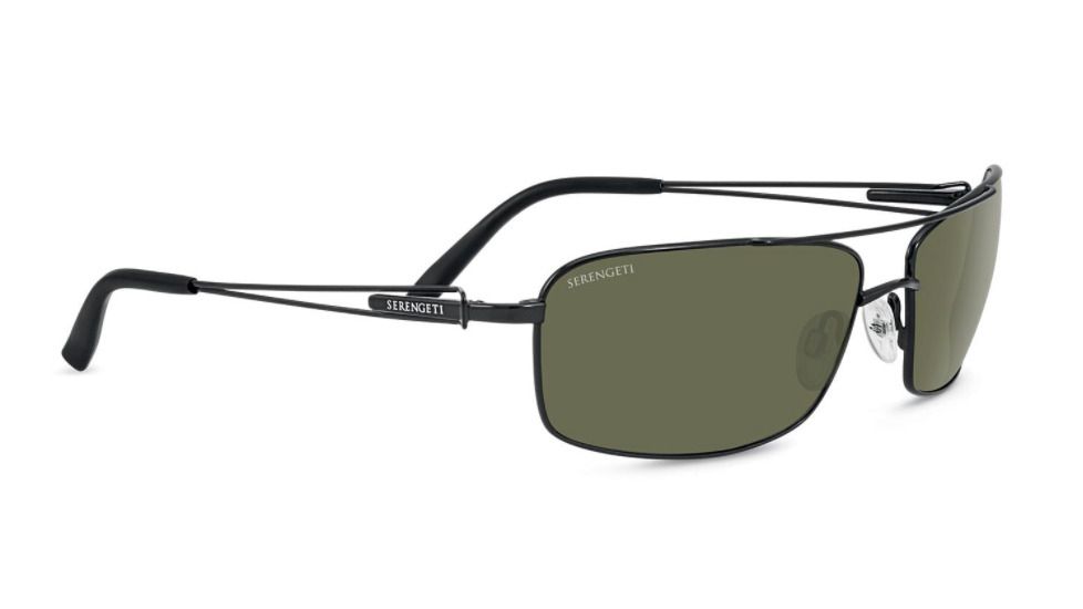 Serengeti Dante Single Vision Prescription Sunglasses, Satin Black Frame, Polarized, Photochromic, 8457SV