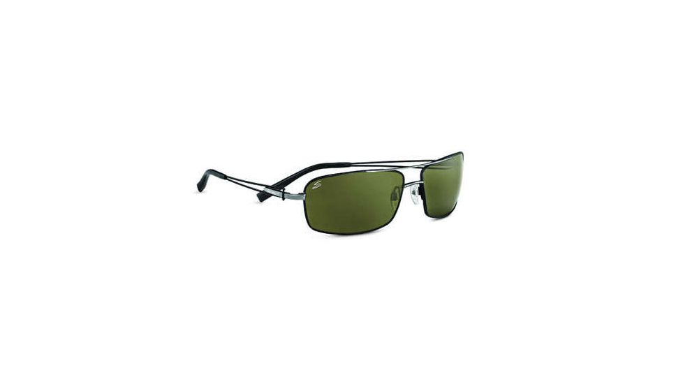 Serengeti Dante Single Vision Prescription Sunglasses, Shiny Gunmetal/Black Tannery Frame-7115SV