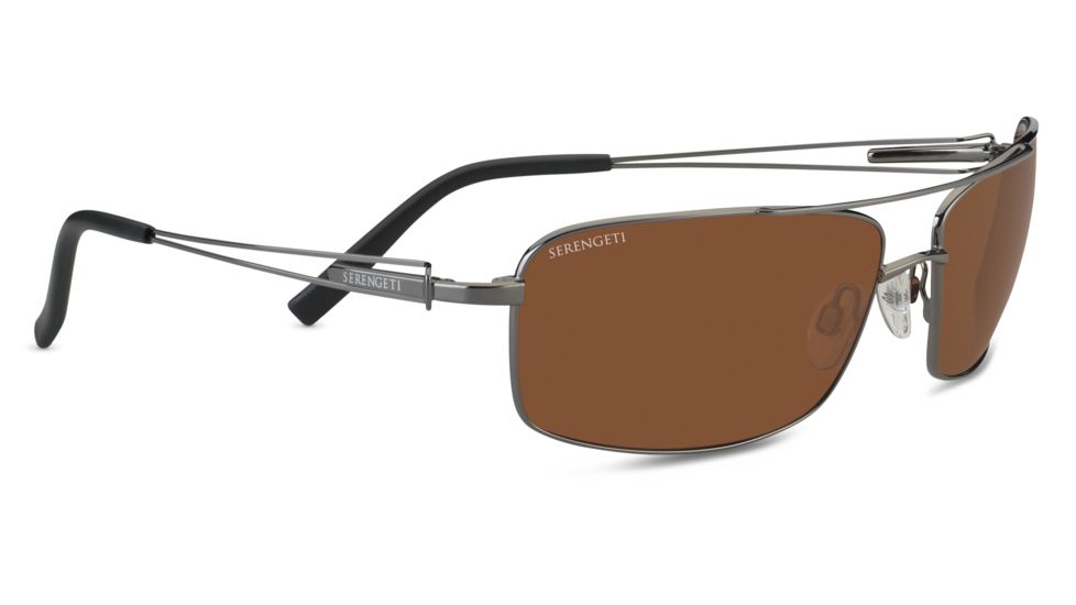 Serengeti Dante Single Vision Prescription Sunglasses, Shiny Gunmetal Frame-7113SV