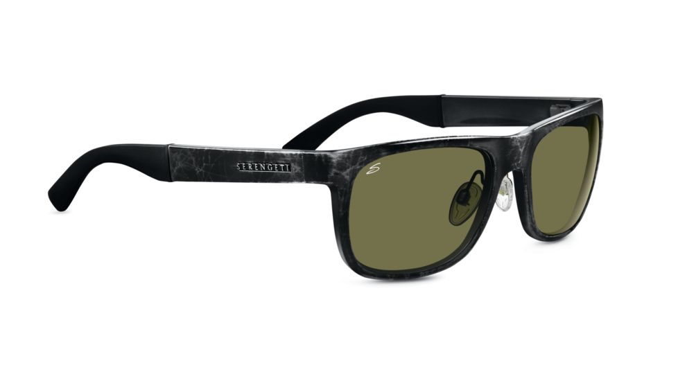 Serengeti Milano Sunglasses - Shiny Black Frame, Drivers Polarized Lenses 7655