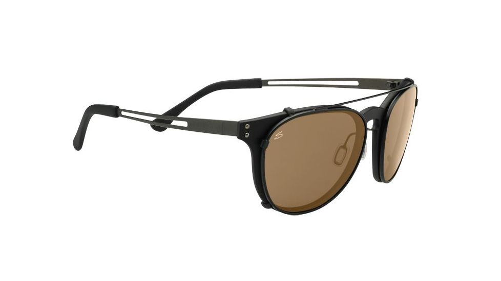 Serengeti Palmiro Single Vision Prescription Sunglasses, Satin Black Frame, Polarized, Photochromic, 8052SV