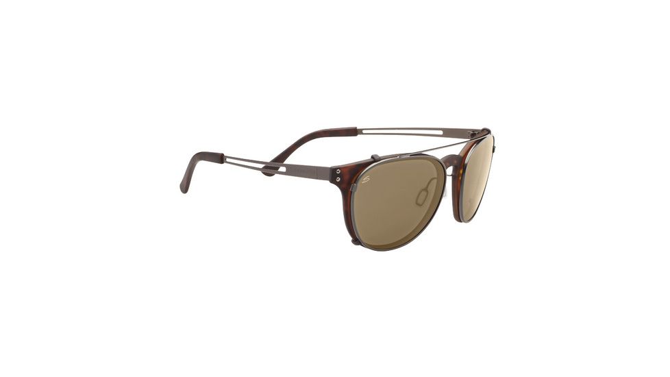 Serengeti Palmiro Single Vision Prescription Sunglasses, Satin Dark Tortoise Frame, Polarized, Photochromic, 8054SV