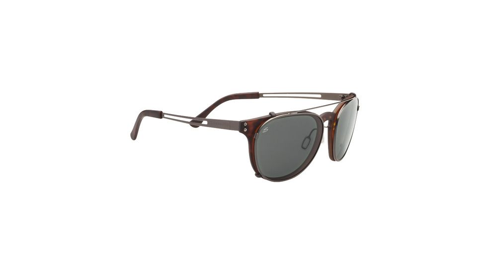 Serengeti Palmiro Single Vision Prescription Sunglasses, Satin Dark Tortoise Frame, Polarized, Photochromic, 8055SV