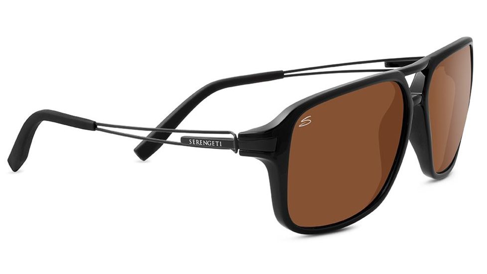 Serengeti Venezia Single Vision Prescription Sunglasses, Shiny Black Frame-8192SV