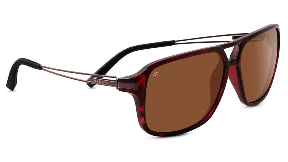 Serengeti Venezia Single Vision Prescription Sunglasses, Shiny Dark Tortoise Frame-8190SV
