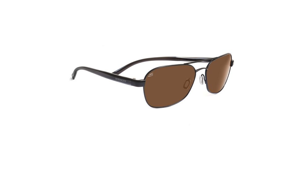 Serengeti Volterra Single Vision Prescription Sunglasses, Satin Black/Grey Stripe Frame-7594SV