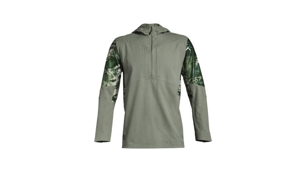 SHED, Under Armour Backwater Hybrid 1/2 Zip Hoodie - Mens - Mens, Green Hydro Camo, Large, 1309585-922-L