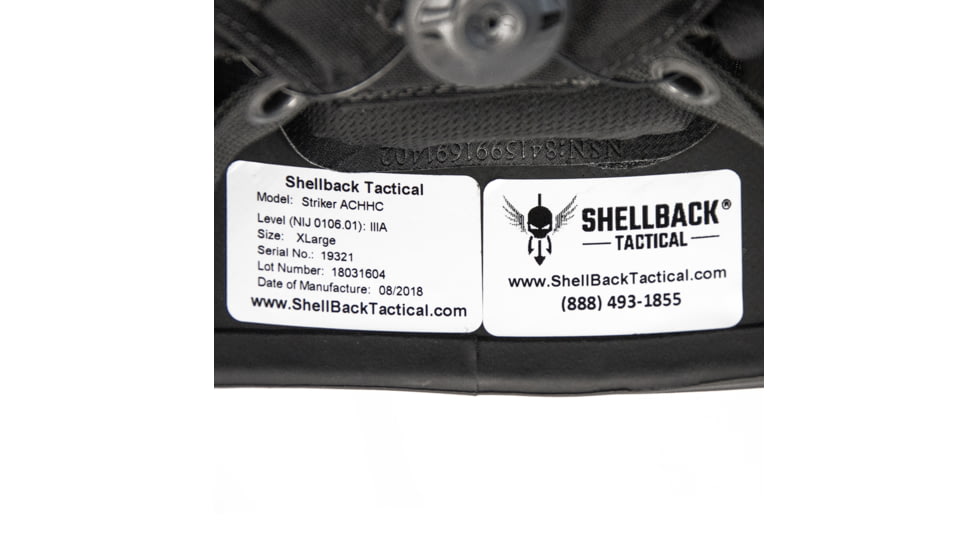 Shellback Tactical Level IIIA Spec Ops ACH High Cut Ballistic Helmet, Black, Medium, SBT-SO501HC-BK-MD