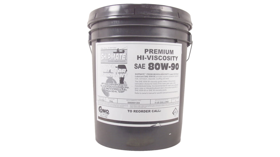 Shipmate 1012 5062 Premium High Performance Lower Unit Gear Lubricant Sae 80W 90, 5 Gallon, 70000506205