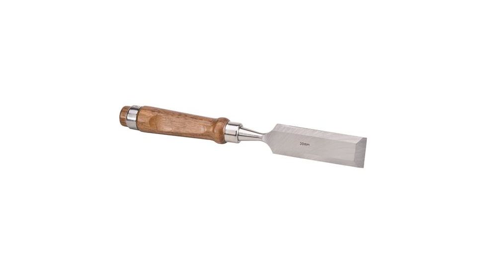 Shop Fox German Type Chrome Vanadium Steel Chisel, Walnut Handle, 1-3/16in. Wide File, 10 in. Overall D3800