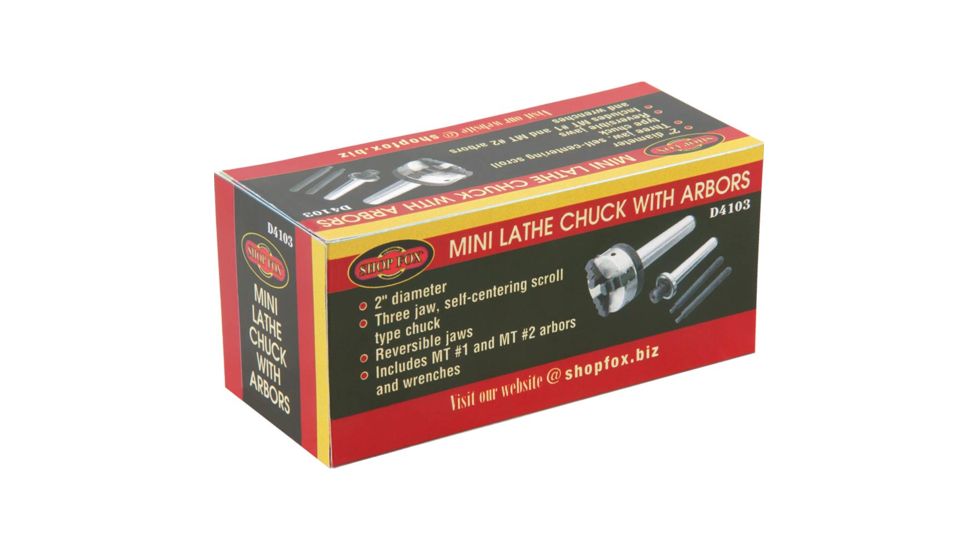 Shop Fox Mini Lathe Chuck with Arbors D4103