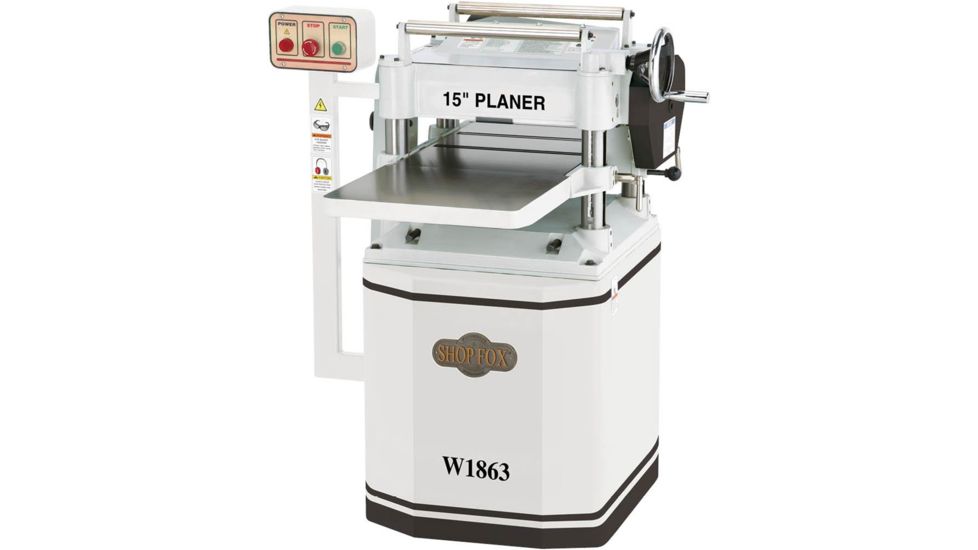 Shop Fox Planer with 4-Flute Spiral Cutterhead, 15in W1863