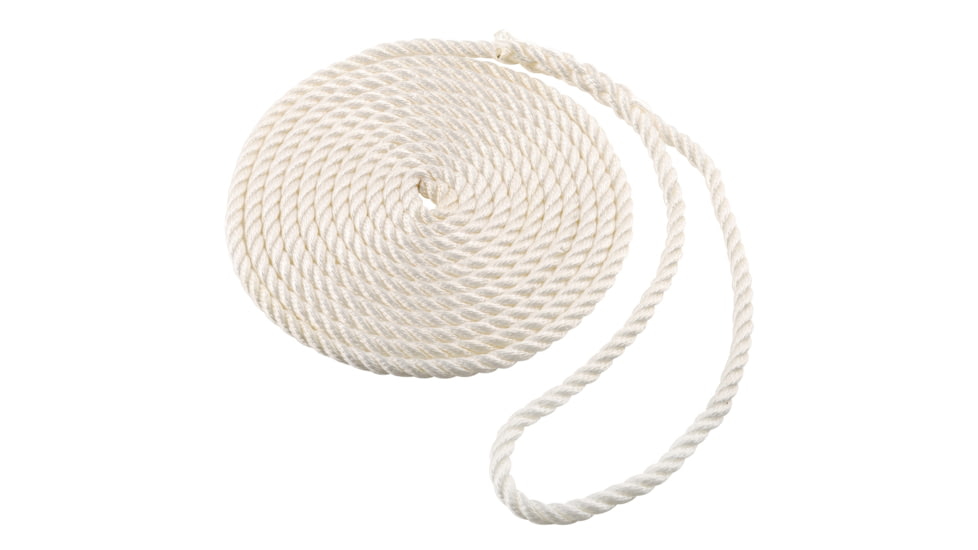 Shoreline Marine Dock Line NYL 3-STR 3/8"X15'WHT, SL91043