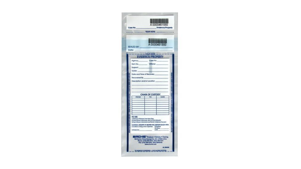 Sirchie - Integrity Evidence Bags, 4" x 7.5" 100/pack