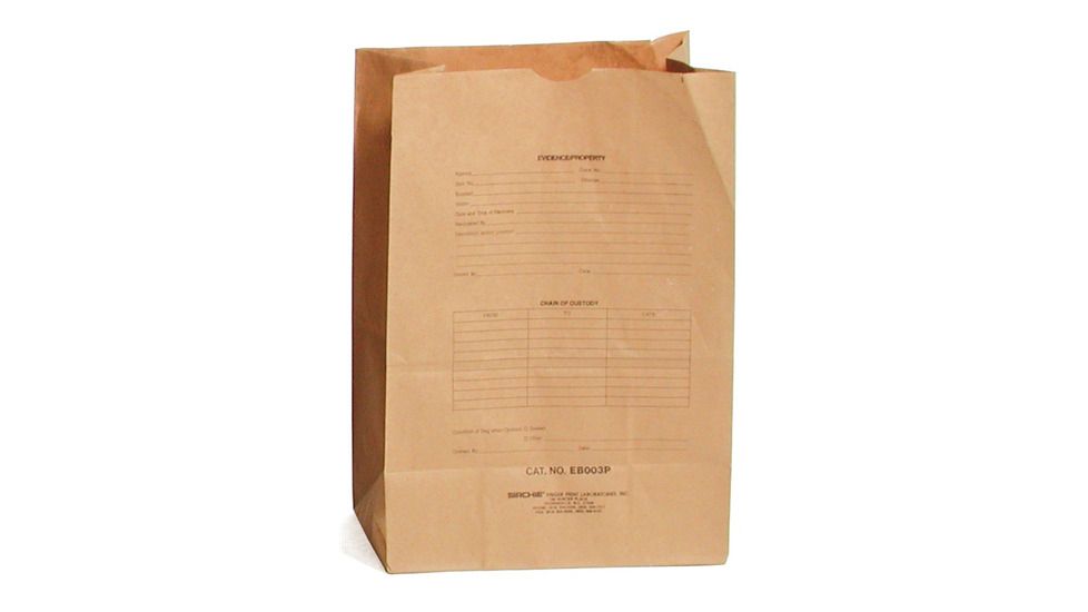 Sirchie - Kraft Evidence Bags, Printed, 12" x 7" x 17", 100/pack