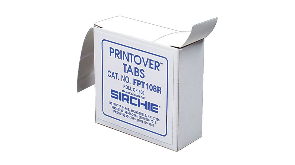 Sirchie - PrintOverâ„¢ Tabs on a Roll, 500ea.