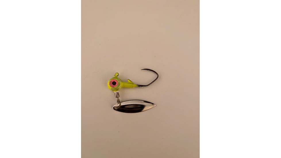 Slaters Jigs Slaters KillRSpin Jig Heads w/Willow Leaf Blade-Underspin Chartreuse Number 2 Hk. 1/8 oz. 5 Jig Heads/Pack, KSH182-5-CH