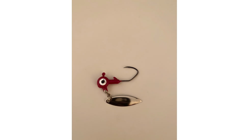 Slaters Jigs Slaters KillRSpin Jig Heads w/Willow Leaf Blade-Underspin Red Number 2 Hk. 1/8 oz. 5 Jig Heads/Pack, KSH182-5-RD