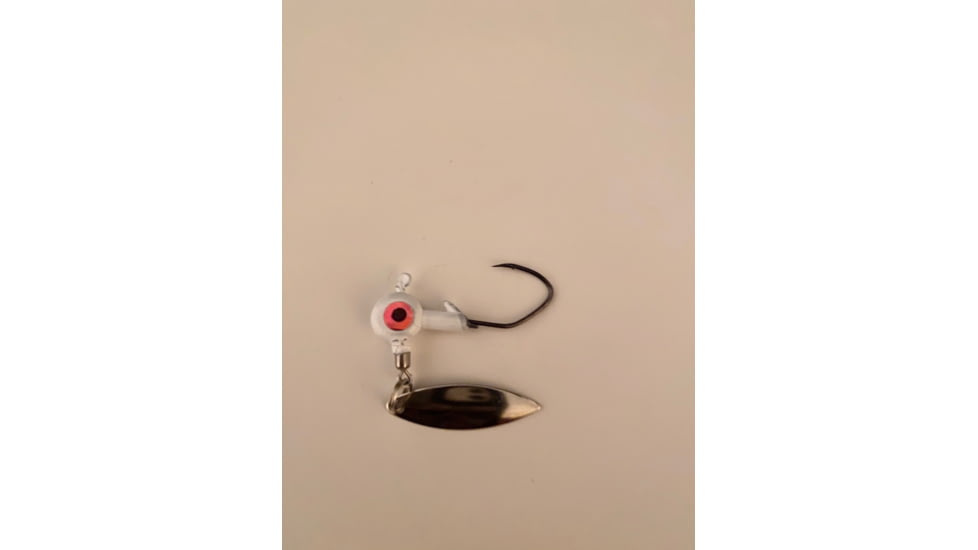 Slaters Jigs Slaters KillRSpin Jig Heads w/Willow Leaf Blade-Underspin White Number 2 Hk. 1/8 oz. 5 Jig Heads/Pack, KSH182-5-WH