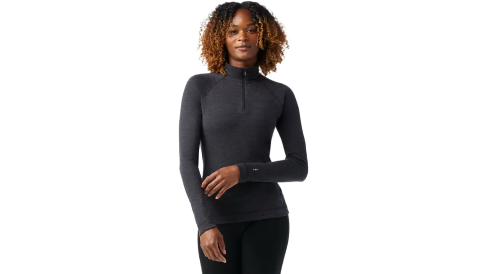 Smartwool Classic Thermal Merino Base Layer 1/4 Zip - Womens, Charcoal Heather, Extra Small, SW00282801010XS000