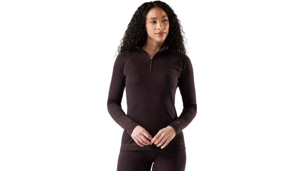 Smartwool Classic Thermal Merino Base Layer 1/4 Zip - Womens, Mink Heather, Extra Small, SW002828P8510XS000