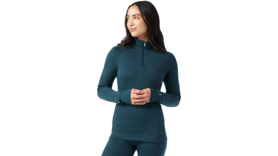 Smartwool Classic Thermal Merino Base Layer 1/4 Zip - Womens, Twilight Blue Heather, Extra Small, SW002828G7510XS000