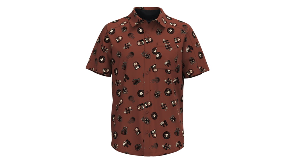 Smartwool Everyday Short Sleeve Button Down - Mens, Sable Brown Trail Ride, Small, SW017017P67100S000