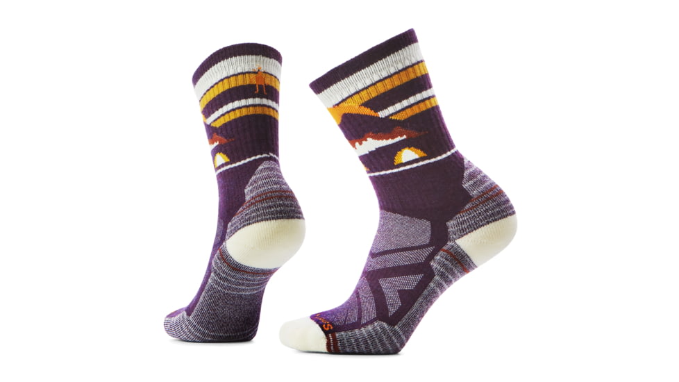 Smartwool Hike Light Cushion Mountain Moon Crew Socks - Womens, Purple Iris, Small, SW002272L90100S000