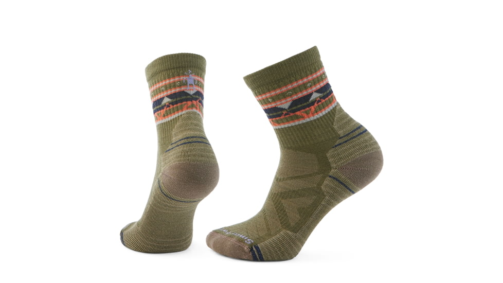 Smartwool Hike Light Cushion Zig Zag Valley Mid Crew Socks - Womens, Winter Moss, Small, SW001580K18100S000
