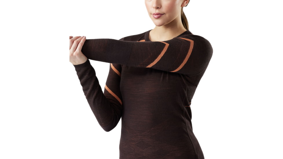 Smartwool Intraknit Thermal Merino Base Layer Crew - Womens, Mink/Terracotta, Small, SW019284Q33100S000
