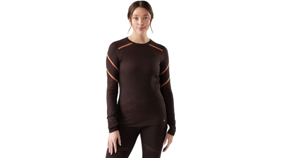 Smartwool Intraknit Thermal Merino Base Layer Crew - Womens, Mink/Terracotta, Small, SW019284Q33100S000