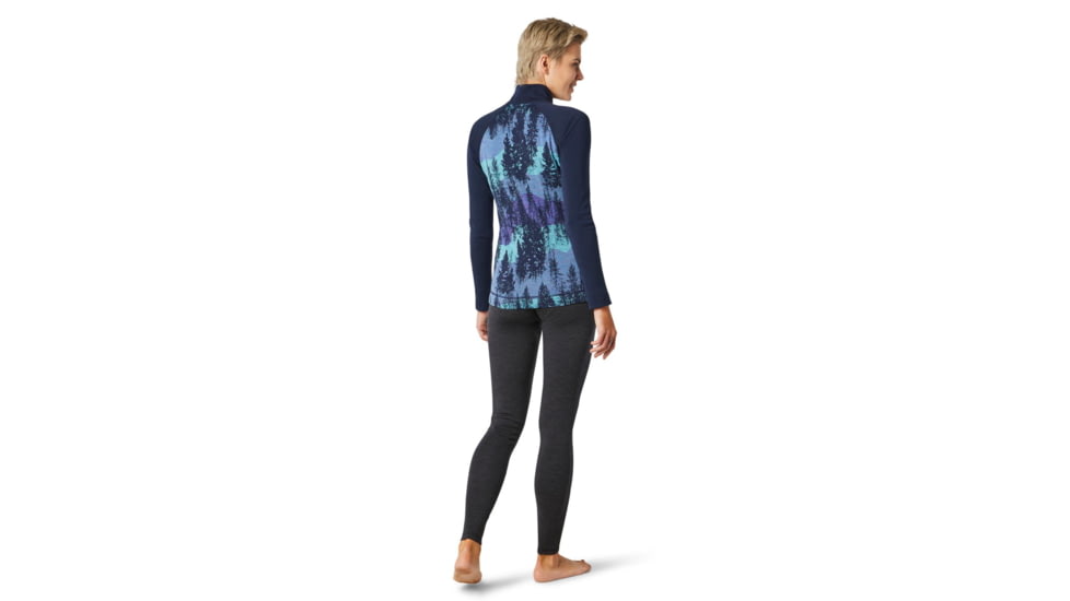 Smartwool Merino 250 Baselayer Pattern 1/4 Zip - Womens, Deep Navy Forest Scape, Small, SW016375E43-S