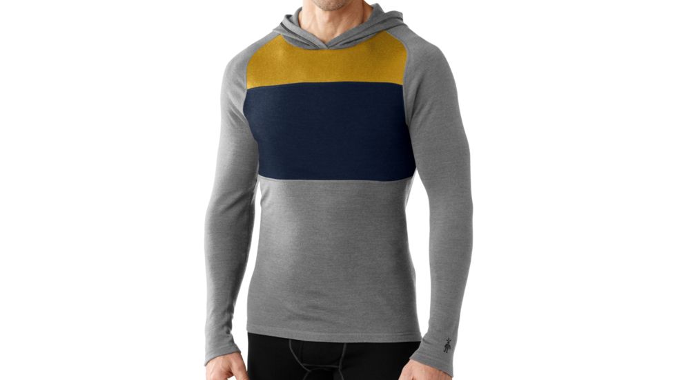 Smartwool NTS Mid 250 Color Block Hoody - Men's -Light Gray Heather-X-Large