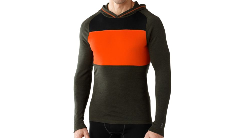 Smartwool NTS Mid 250 Color Block Hoody - Men's -Olive Heather-Large