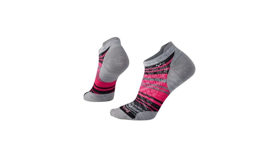 Smartwool PhD Run Ultra Light Striped Micro Sock - Women's, Light Gray, Small SW000771039-S
