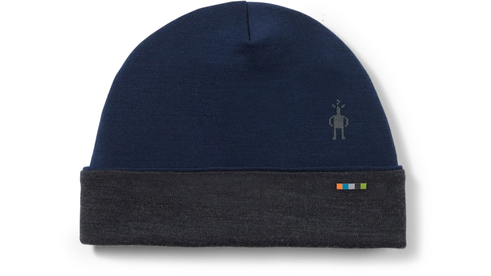 Smartwool Thermal Merino Reversible Cuffed Beanie, 391 Deep Navy-Charcoal, 1FM, SW0SW9563911FM