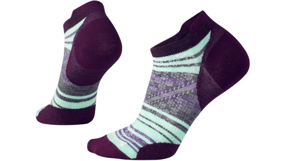 Smartwool Women's PhD Run Ultra Light Striped Micro Socks, Bordeaux, Small, SW000771590-S
