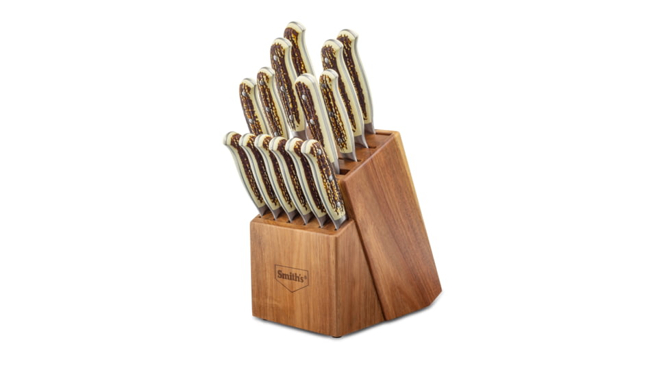 Smiths Cabin &amp; Lodge Cutlery 15-Pcs Block Set, Stag, SP-51032
