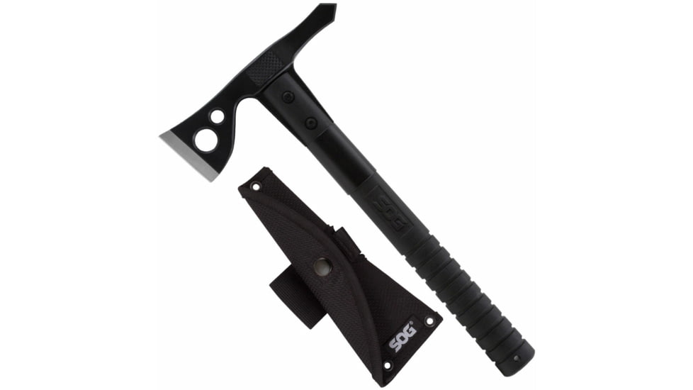 SOG Specialty Knives &amp; Tools FastHawk Tactical Tomahawk Axe, 2in, 420 Stainless Blade, Black, Glass-Reinforced Nylon Handle, Black Finish, SOG-F06TN-CP