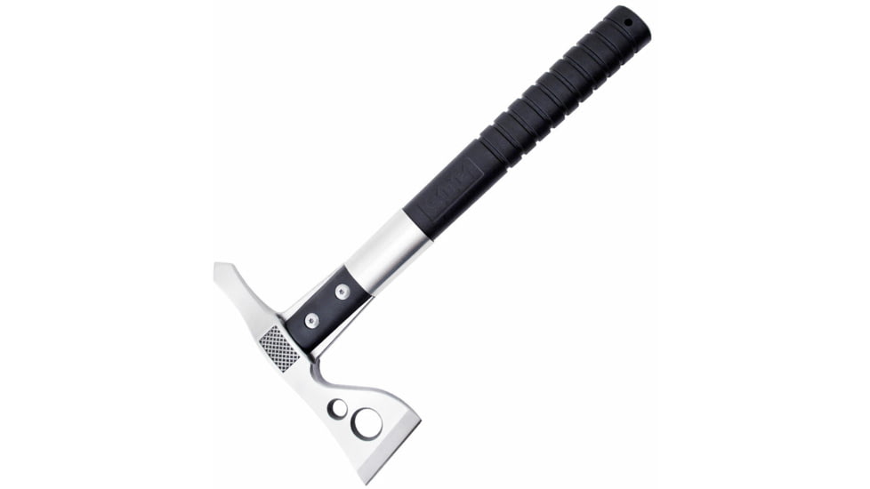 SOG Specialty Knives &amp; Tools FastHawk Tactical Tomahawk Axe, 2in, 420 Stainless Blade, Black, Glass-Reinforced Nylon Handle, Polished Blade Finish, Silver, SOG-F06PN-CP