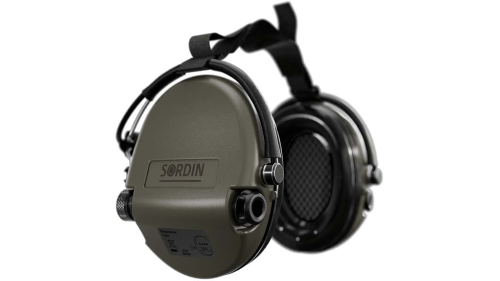 Sordin Supreme MIL AUX Headset, Green Cups, 530445
