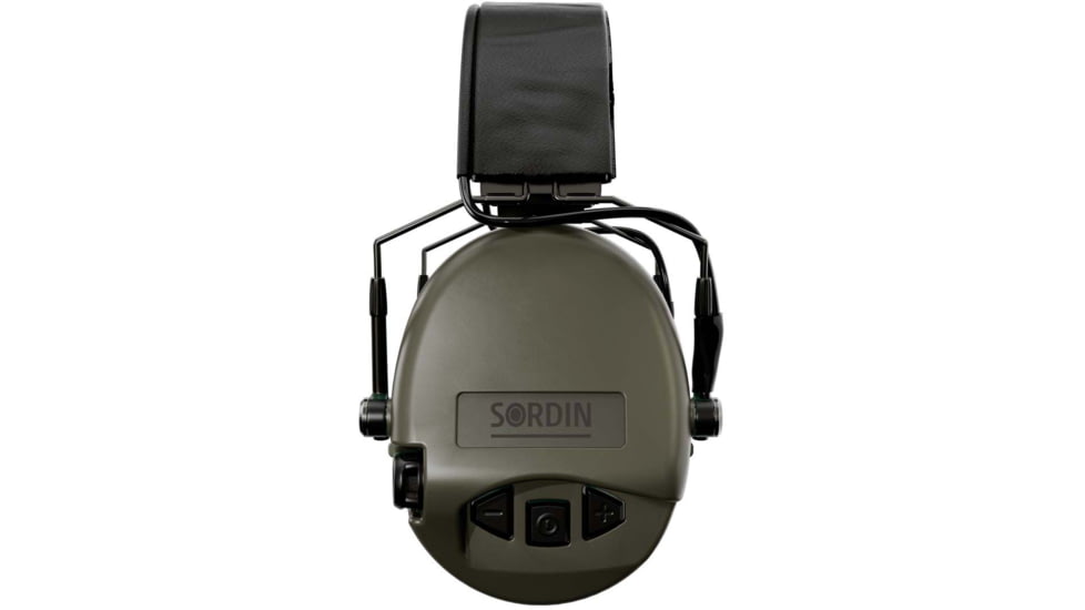 Sordin Supreme MIL AUX Headset, Slim Headband, Green Cups, 500783