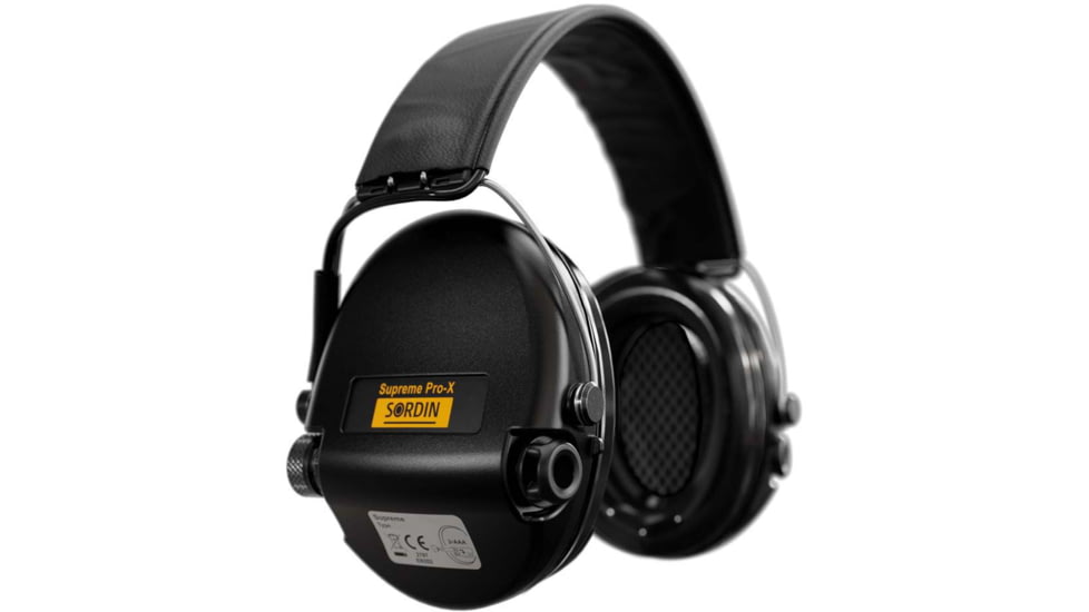 Sordin Supreme PRO-X Headband Headset, Foam, Leather Headband, Black Cups, 500420