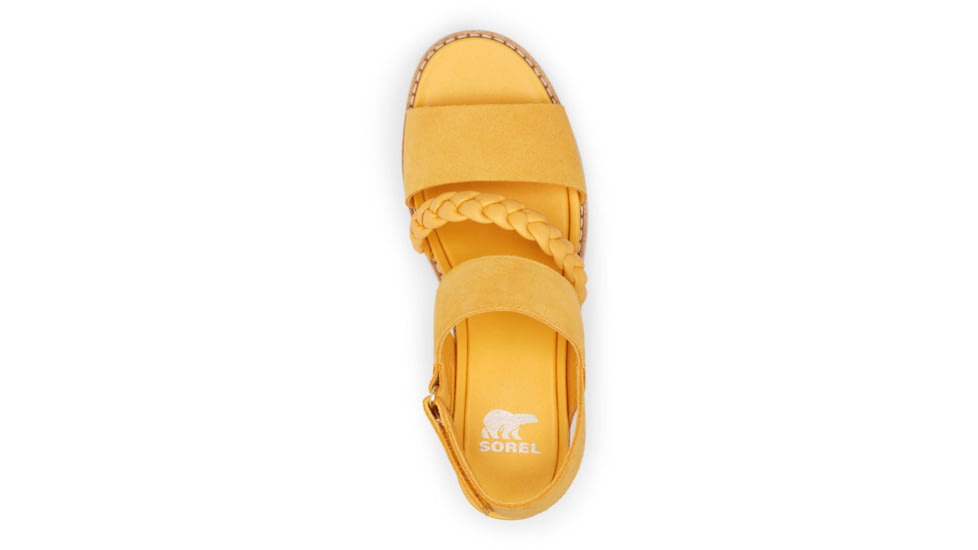 Sorel Joanie IV Slingback Wedge Sandals - Womens, Yellow Ray/Honey White, 7, 2069801-765-7