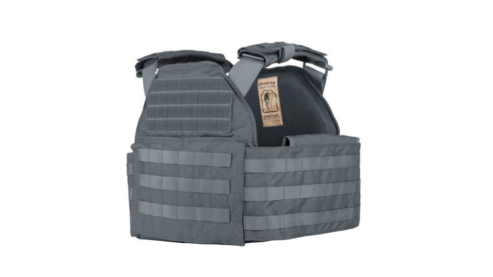 Spartan Armor Systems Spartan Sentinel Plate Carrier and Spartan Omega AR500 Body Armor Platform, Gunmetal Gray, Adjustable, SAS-PKG500-STNL-FC-GG-KIT, SAS-PKG500-STNL-FC-GG-KIT