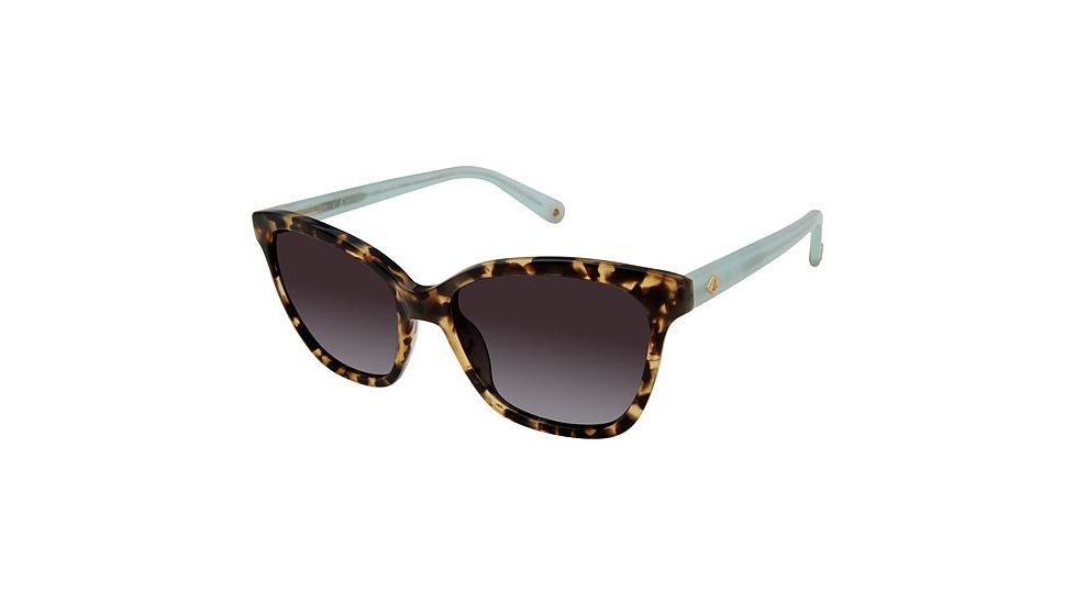 Sperry Top-Sider LAGOON Sunglasses - Frame TORT/SEAFOAM, Lens Color Light Blue Flash, Size 55/17mm SPLAGOON02